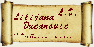 Lilijana Ducanović vizit kartica